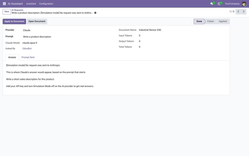 AI Assistant for Odoo screenshot 3