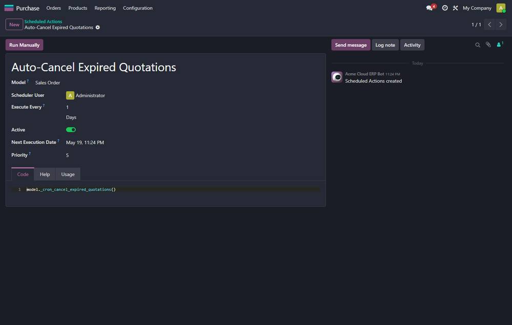 Auto-Cancel Expired Quotations screenshot 1