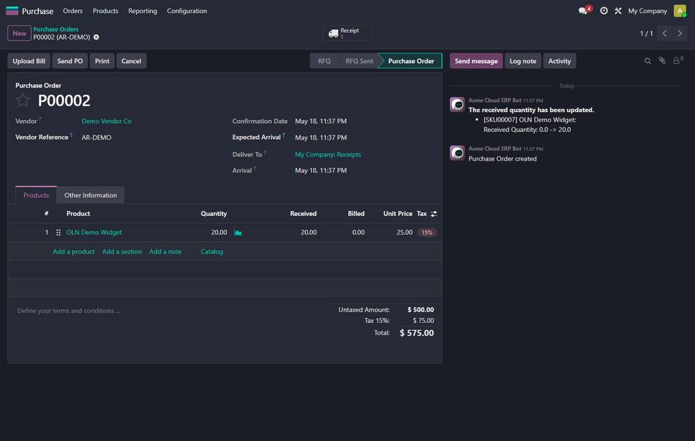 Auto-Validate Receipt on Purchase Confirm screenshot 1