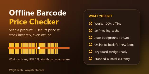 Barcode Price Checker Kiosk - Self-Service & Offline in Odoo
