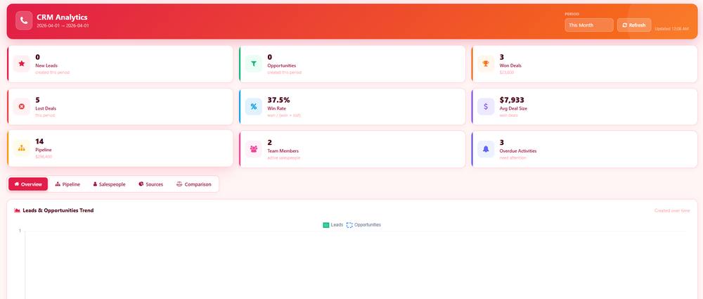 WT CRM Analytics Dashboard screenshot 1