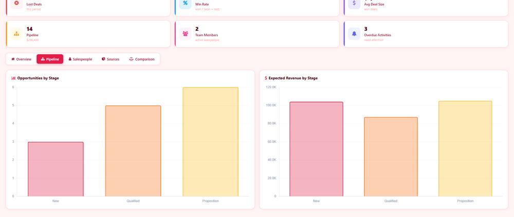 WT CRM Analytics Dashboard screenshot 2