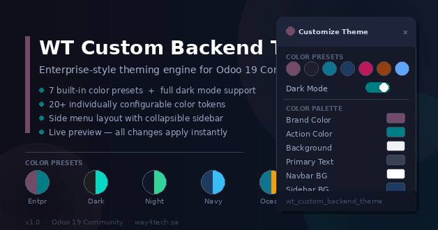 WT Custom Backend Theme in Odoo