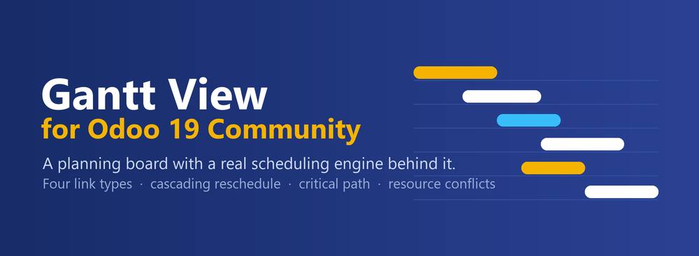Gantt View for Odoo 19 Community in Odoo