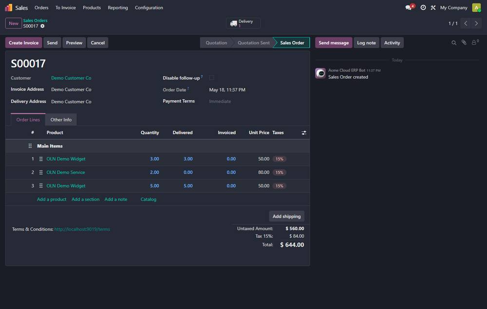 Order Line Numbers screenshot 1