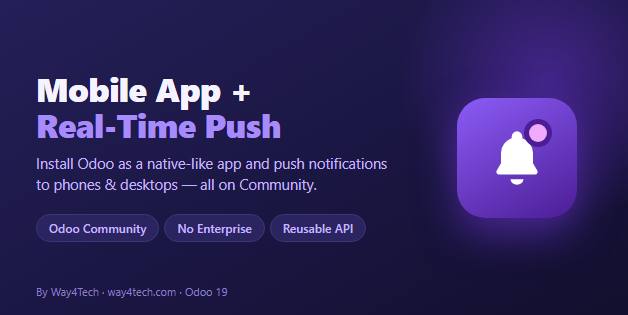 PWA Mobile App + Real-Time Push Notifications in Odoo