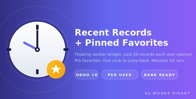 Recently Viewed Records + Pinned Favorites in Odoo