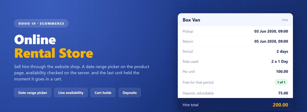 Online Rental Store in Odoo