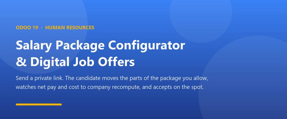 Salary Package Configurator and Digital Job Offers in Odoo